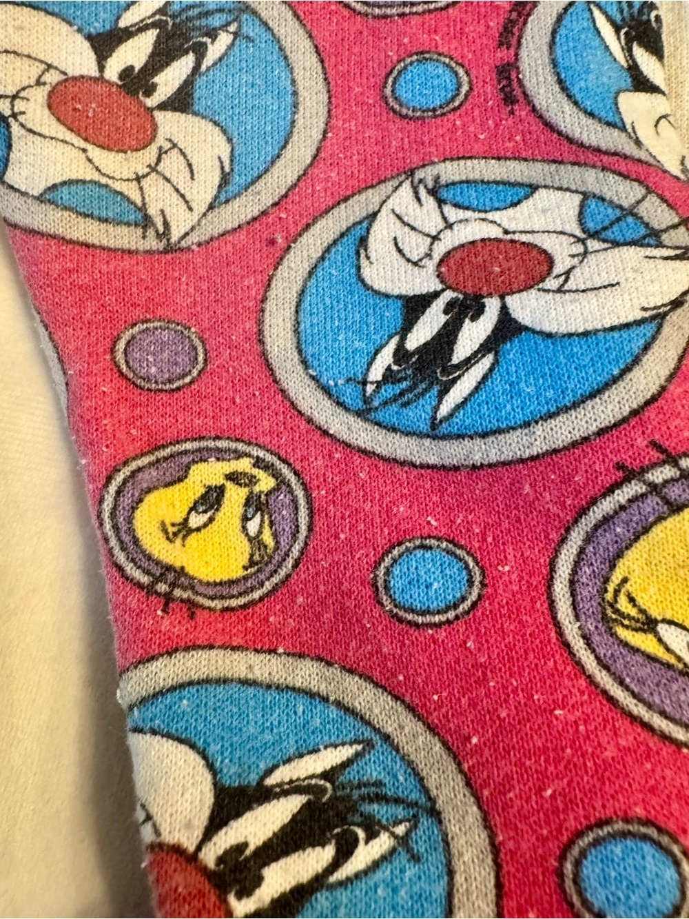 Vintage 1993 Tweety & Sylvester Pink Cartoon Sweatshirt Dress - Picture 5 of 16